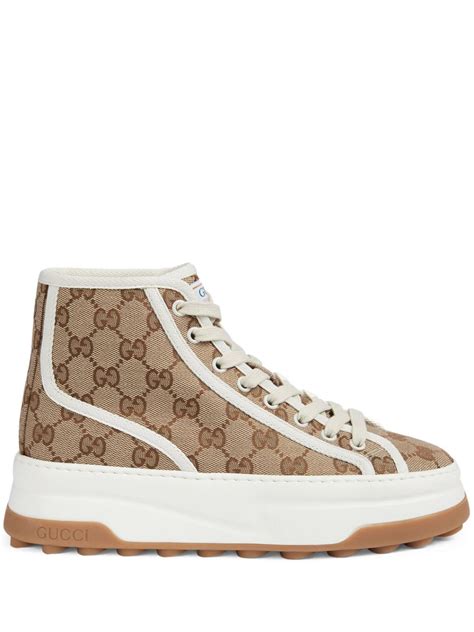 gold gucci shoes high top|farfetch Gucci high top.